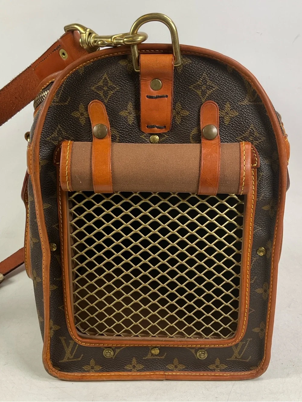 Louis Vuitton Monogram Sac Chien 40 Pet Carrier Dog Bag With Shoulder Strap